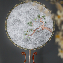 Hand-made soda embroidery double-sided silk cluster fan embroidery diy custom materials packaged round ancient fan blank fan