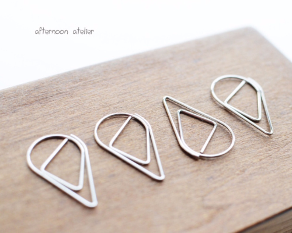 金属水滴形回形针创意曲别针彩色造型书签区别针金色办公用品文具