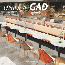 Net red card seat sofa milk tea shop table and chair combination set catering dessert Western restaurant Cafe clean bar