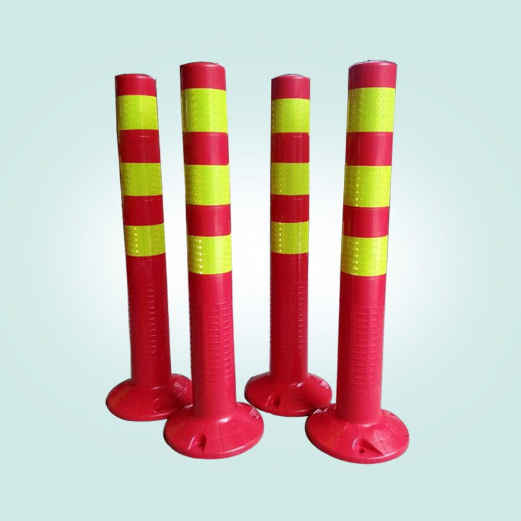 蓝白塑料警示柱路桩钢管警示柱道路警示桩pe弹性警示柱分道隔离桩