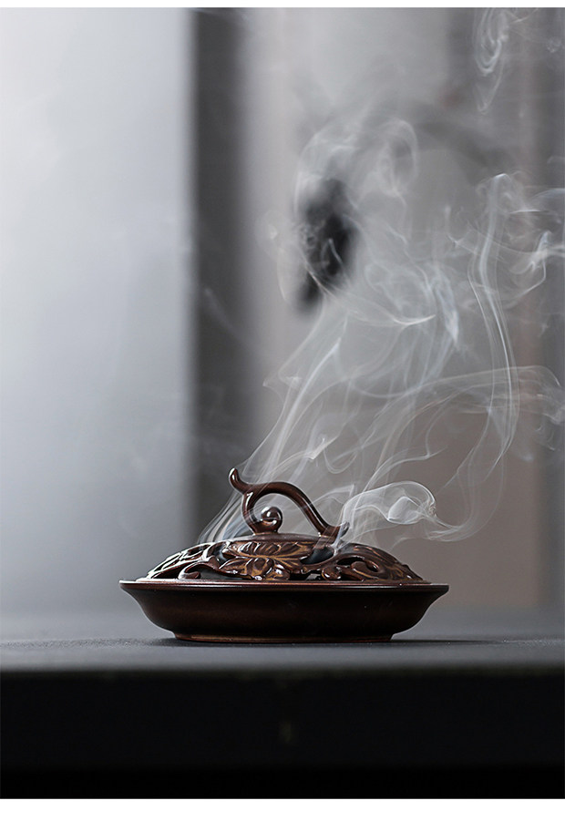 家用 蚊香炉特大号仿古陶瓷盘香炉 家居现代创意日式焚香炉香薰炉