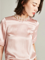 BEEWOOD Bi Wutong original custom womens suit champagne powder heavy silk two-piece shiny mulberry silk