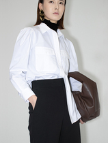 BEEWOOD Bi Wutong original high-end custom women fashion temperament white shirt Women design sense niche shirt