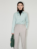 BEEWOOD Bi Wutong original design womens fiber blend classic casual shirt OL temperament Joker shirt