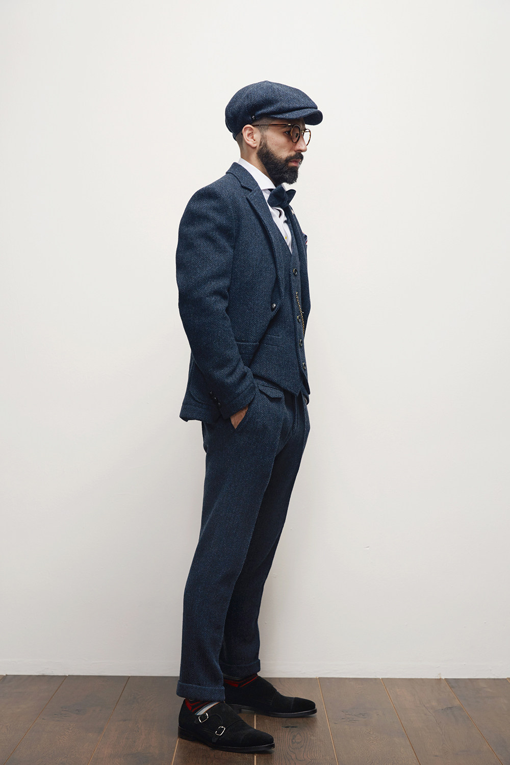 2018秋冬艾比路独家英式复古100%羊毛哈里斯雅痞男西装上衣古着