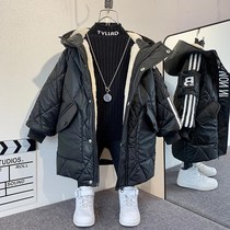 Boys coat thickened autumn and winter in the middle of the autumn season 2021 new winter boy garnter winewear CUHK Scout overcomes