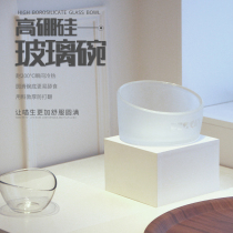 High Boron Silicon Glass Cat Bowl Single Bowl Inclined Port Protection Cervical dog Bowl Dog Basin Slow Food Bowl large number anti-choke and anti-roll