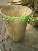 Double-layer bamboo back basket bamboo weaving back basket bamboo basket back basket storage basket bamboo props basket back basket folder back