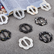 Clothes corner knot buckle high-end t-shirt buckle Korean version decorative shape tie clothes buckle round top silk scarf buckle wild match