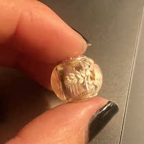 C card engraving carved amber gold thread spring flower hole can wear Pandora Tobes