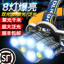 The head-style bright bald head lamp is super bright and charging for fishing