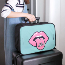 Travel storage bag can set trolley case Hand bag big mouth cartoon tongue business luggage storage bag Fitness Bag