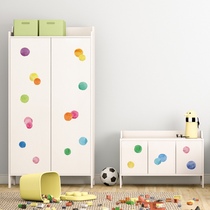 ins Childrens room card pass wall sticker Baby room decoration Watercolor style Polka dot sticker diy self-adhesive wall decoration can be removed
