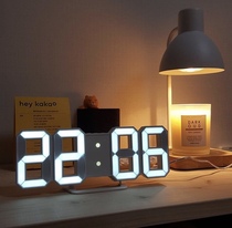 ins Korea burst fashion simple 3D digital clock LED electronic clock usb plug-in wall stereo clock alarm clock