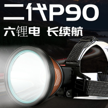 Mingjiu P90 strong bald headlights lid outdoors charging ultra-literation long-launched fishing xenon head wearing induction mine lights