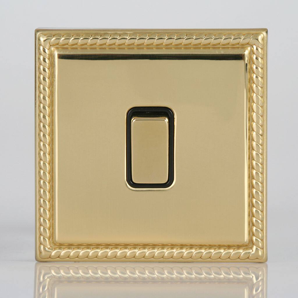 深圳tj天基凯撒系列95型一位双控开关 铜金属面板镜面电青铜金色_7折