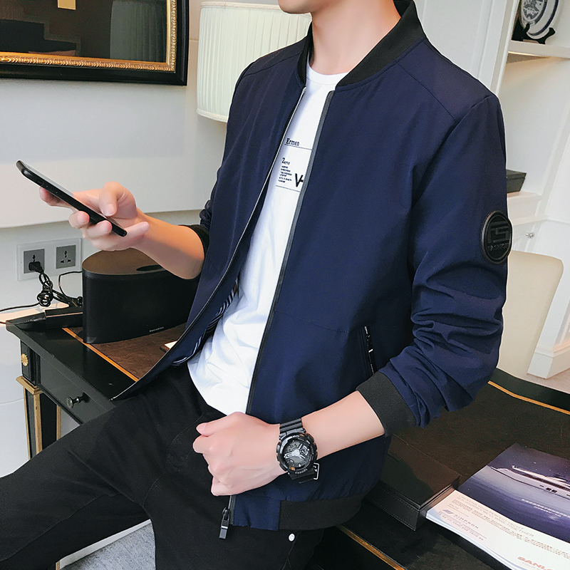 夹克男士外套春秋2019新款秋季棒球服休闲秋装上衣男装潮 棒球