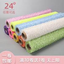 Mesh ribbon Black yarn decorative yarn Wedding silk soft flower packaging material Pressed red yarn Crystal package flower paper little girl