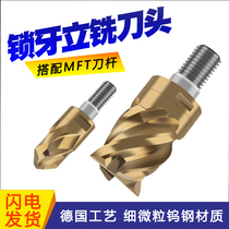 Import coating internal thread shockproof exchangeable tool head knife lever 8-32MM hard alloy tungsten steel lock tooth type milling cutter head