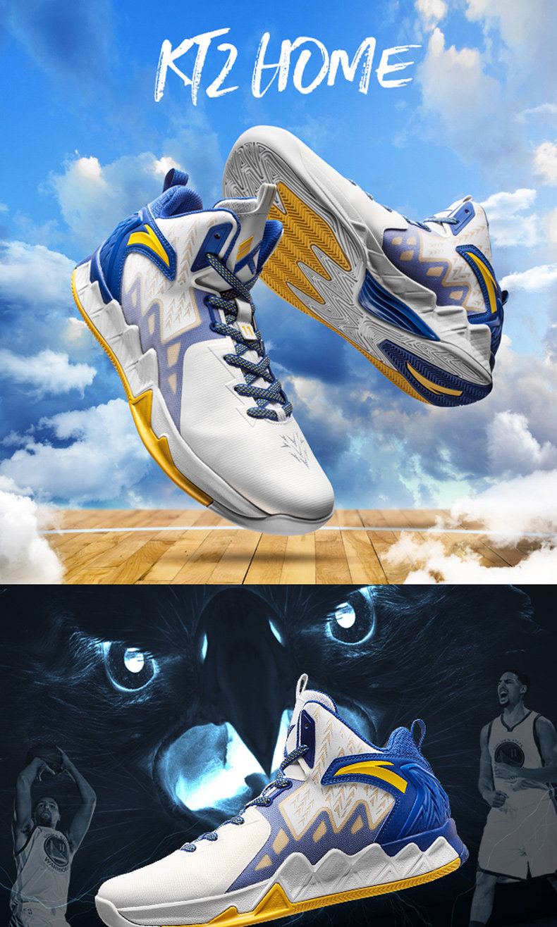 安踏篮球鞋男鞋春季运动鞋男汤普森2代战靴kt2正代高帮耐磨球鞋男_7折