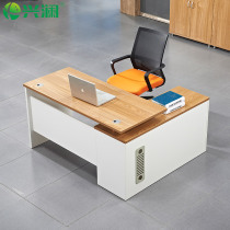 Single desk with cabinet corner office furniture simple modern board supervisor desk boss table and chair combination