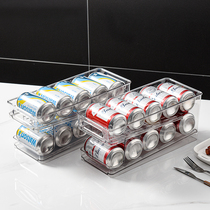 Refrigerator beverage storage box artifact beer Coke cans double-layer rolling drawer kitchen refrigerated organizer