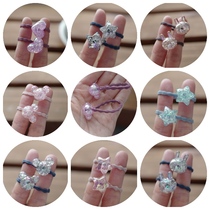 Childrens baby hair jewelry crystal bright color cartoon baby hair rope children tie a pair of small braids rubber bands