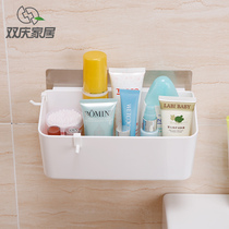 Shuangqing bathroom rack suction cup bathroom storage wall hanging toilet suction wall type free punching toilet suction wall