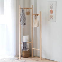 Solid Wood corner hanger Nordic wind floor corner rack bedroom coat rack space hanging bag rack clothes shelf