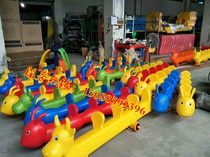 Kindergarten Multi-person team cooperation car Childrens collective cooperation toy car Four-person small train Sensory training equipment