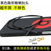 Upscale leather rope necklace rope coarse hanging pendant rope male and female hanging neck black rope temperament brief silver gold jade pendant hanging rope