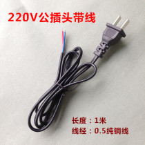 AC plug 220V power cord with two-pin male plug pure copper 1 meter two-hole plug monitoring power cord AC cable