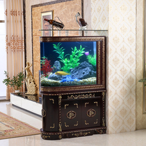 European-style bullet head living room home eco-free water change custom ultra-white glass medium and large bottom filter fish tank aquarium