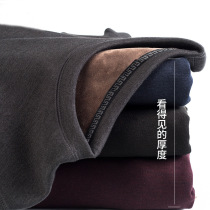 Autumn and winter style German velvet thermal underwear plus velvet womens long johns suit thickened youth mens large size round neck slim