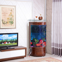 Semi-circular living room small-scale water-free cylindrical bottom filter fish tank floor-to-ceiling household glass ecological aquarium goldfish tank