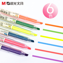 Morning Light 6 Color Highlighter Student Tap Marker Marker Pen Color Stroke Pen