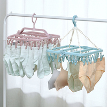 Multifunctional clothespin house hooked with round cold underwear socks hanger multi-clad artifact