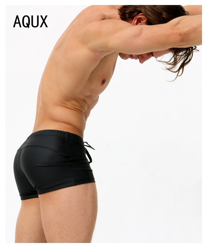 AQUX thương hiệu đồ bơi nam quần bơi boxer nhỏ thời trang quần đùi thể dục sexy bốn góc quần spa quần đi biển - Nam bơi đầm