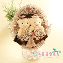 Cloth lace bear makeup mirror desktop vanity mirror makeup mirror princess makeup mirror wedding gift