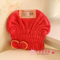 Extra thick coral velvet soft super absorbent magic hair cap quick dry hair towel bow dry hat