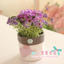 Korean lace high simulation flower set living room bedroom placed potted desktop mini potted bouquet