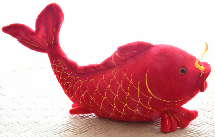 锦鲤大号抱枕仿真红鲤鱼毛绒玩具红鱼吉祥物玩偶家居新年春节摆件