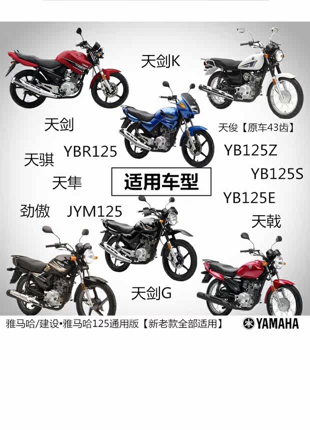 原厂雅马哈摩托车配件天剑125jym125天戟ybr125套链牙盘链条