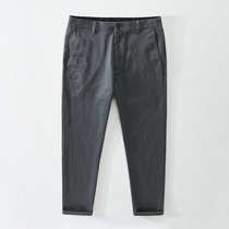 2020 Summer new casual pants mens thin section pure cotton elastic business Western pants Mens straight cylinder Business loose trousers