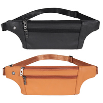 Leather running bag Sports Running Outdoor Invisible Men and Women Mini Ultra-thin Multifunction Cowhide Mobile Bag Wallet