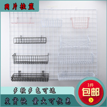 ins wire grid rack hanging basket tray instant noodle shelf Net red snack wall storage basket supermarket basket