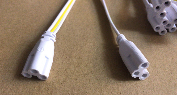 t4/t8/t5连接线led灯管一体化对接头日光灯支架双插头转接延长线