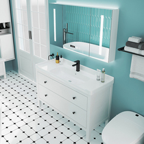 Nordic bathroom cabinet Hand wash basin cabinet Bathroom sink Modern simple intelligent mirror cabinet set combination