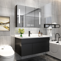 Nordic light luxury bathroom cabinet Bathroom sink Sink basin cabinet Combination sink Intelligent mirror cabinet Floor