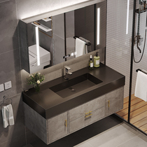 Rock board bathroom cabinet One-piece basin Intelligent toilet Modern simple sink washbasin washbasin sink cabinet combination